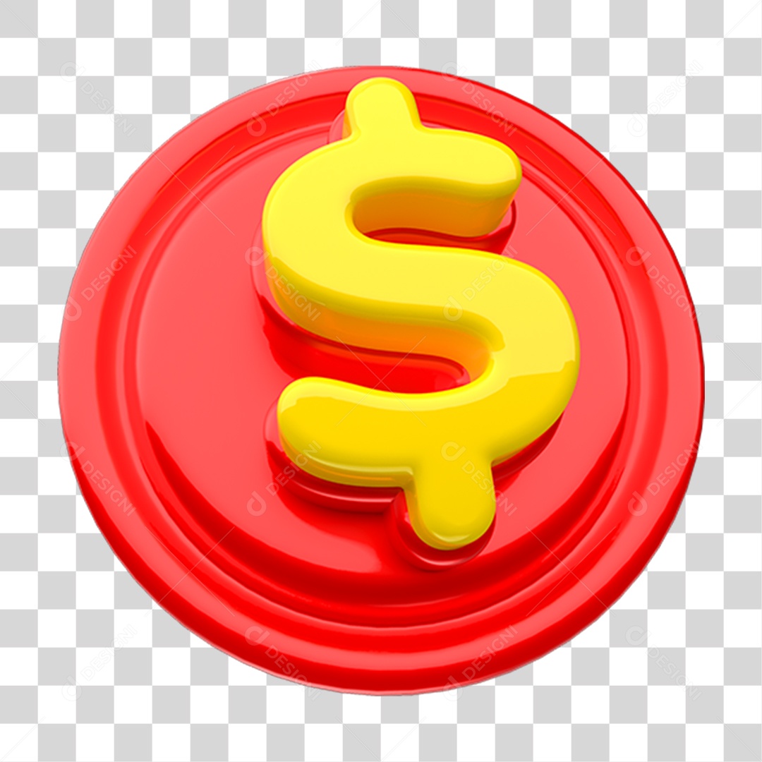 Placa Redonda com Cifrão PNG Transparente