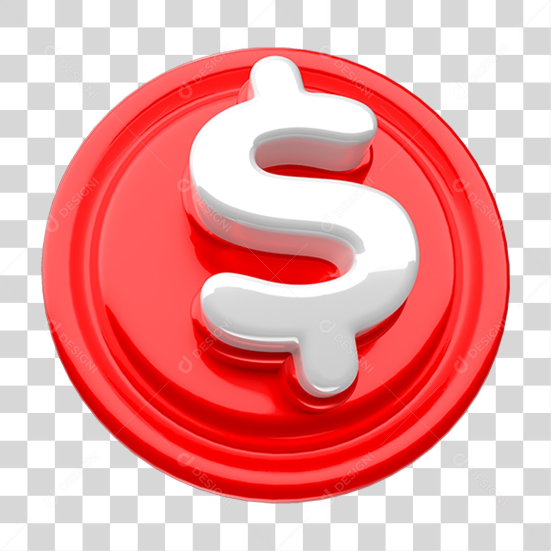 Placa Redonda com Cifrão PNG Transparente