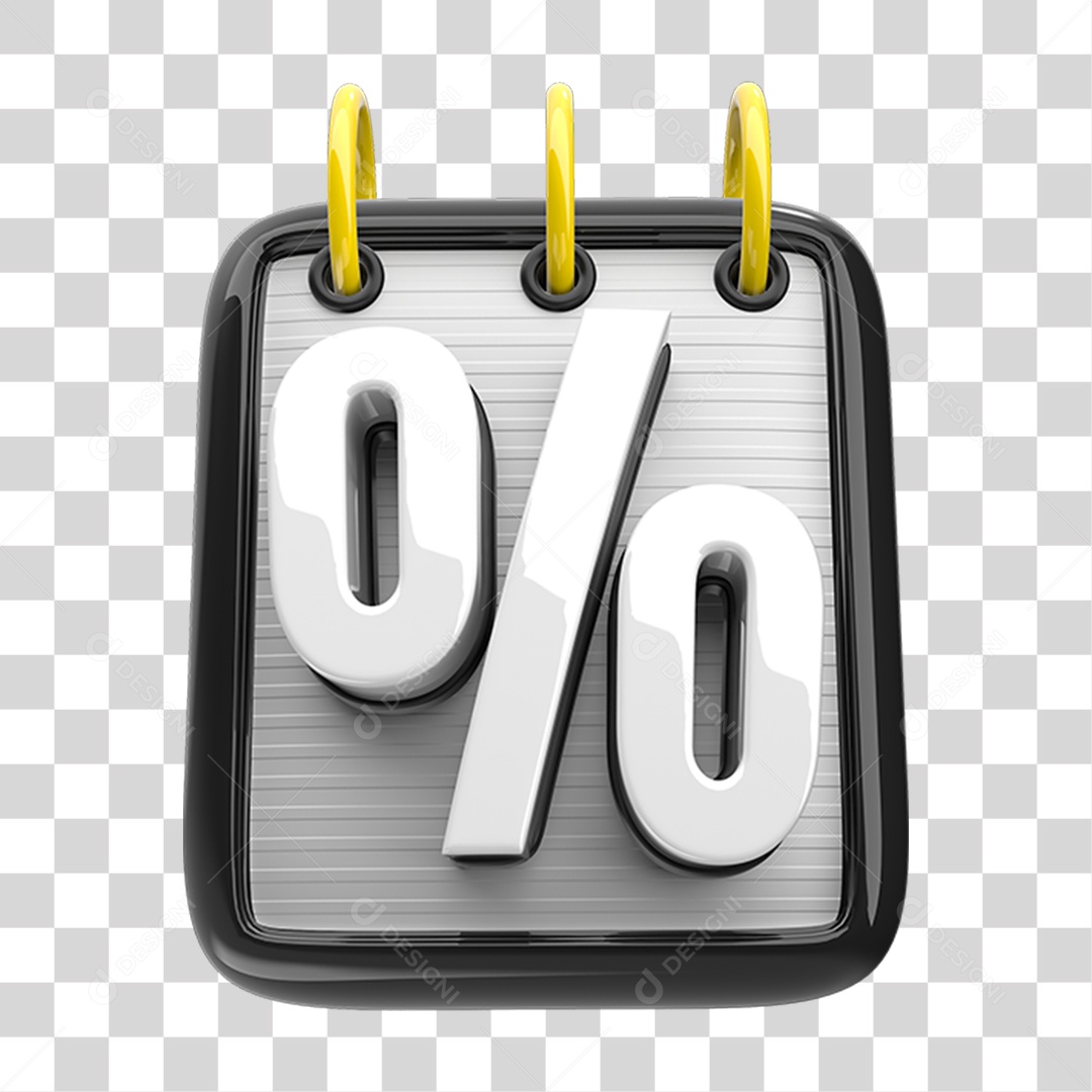 Placa Quadrada com Símbolo de Porcentagem % PNG Transparente