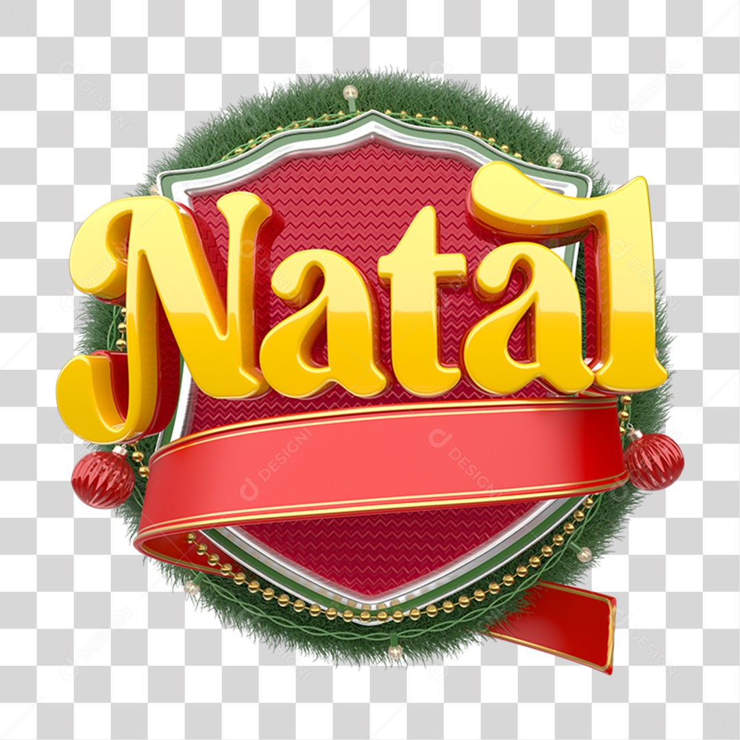 Selo 3D Natal PNG Transparente