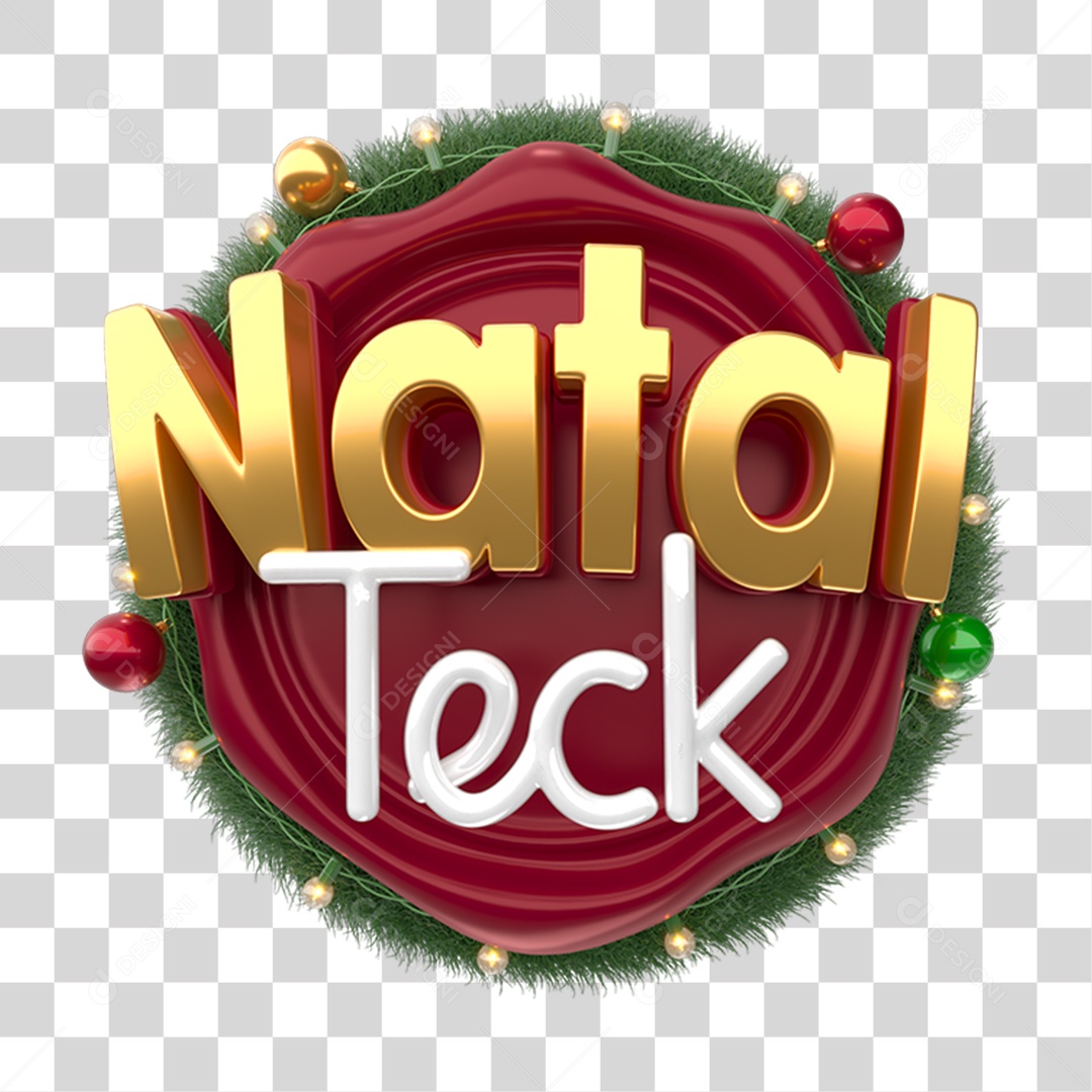 Selo 3D Natal Teck PNG Transparente