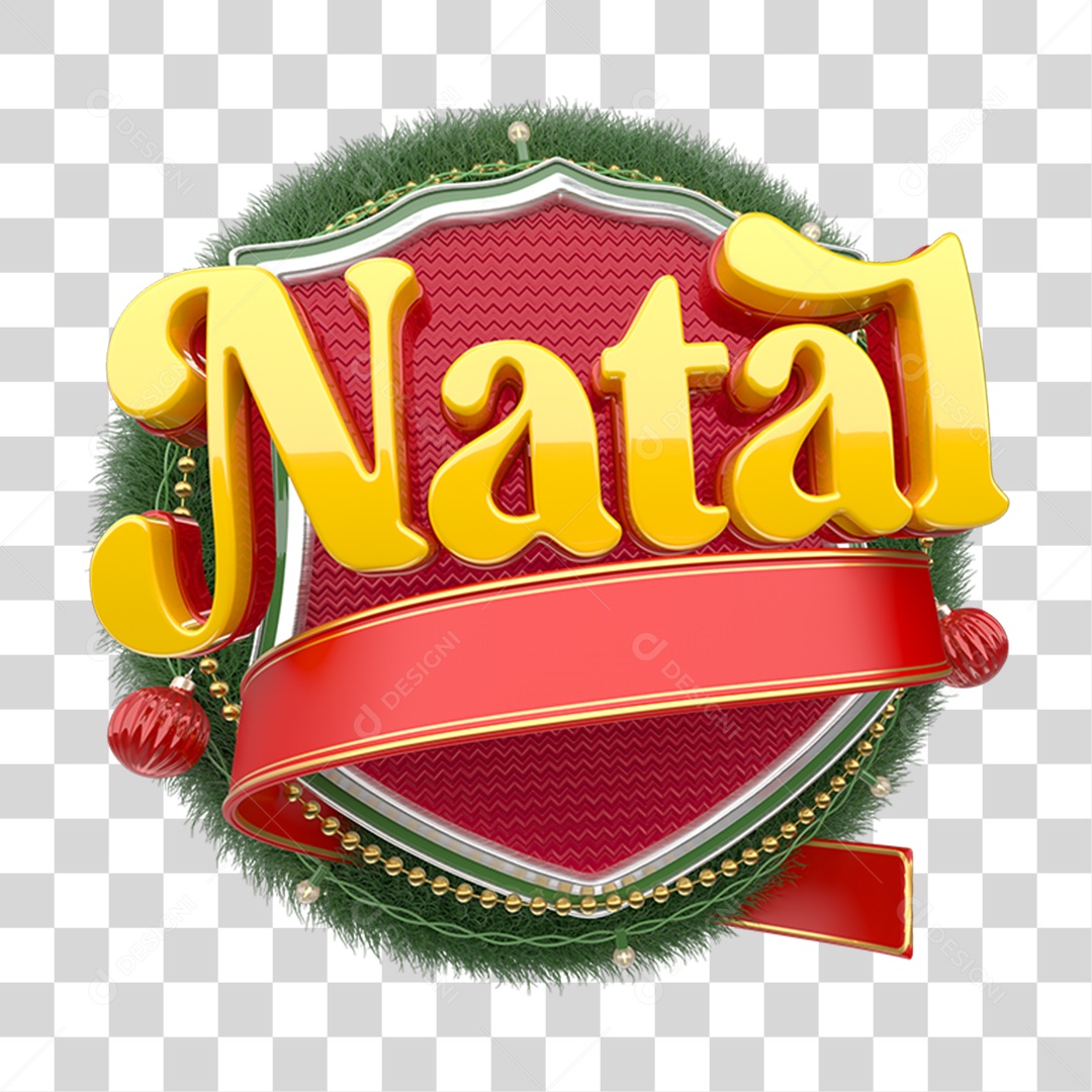 Selo 3D Natal PNG Transparente