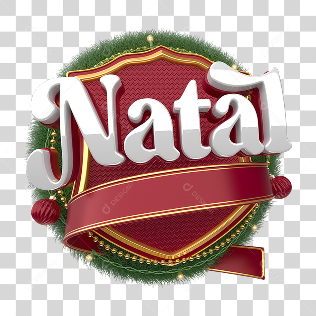 Selo 3D Natal Teck PNG Transparente