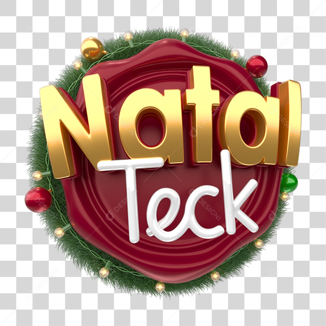 Selo 3D Natal Teck PNG Transparente