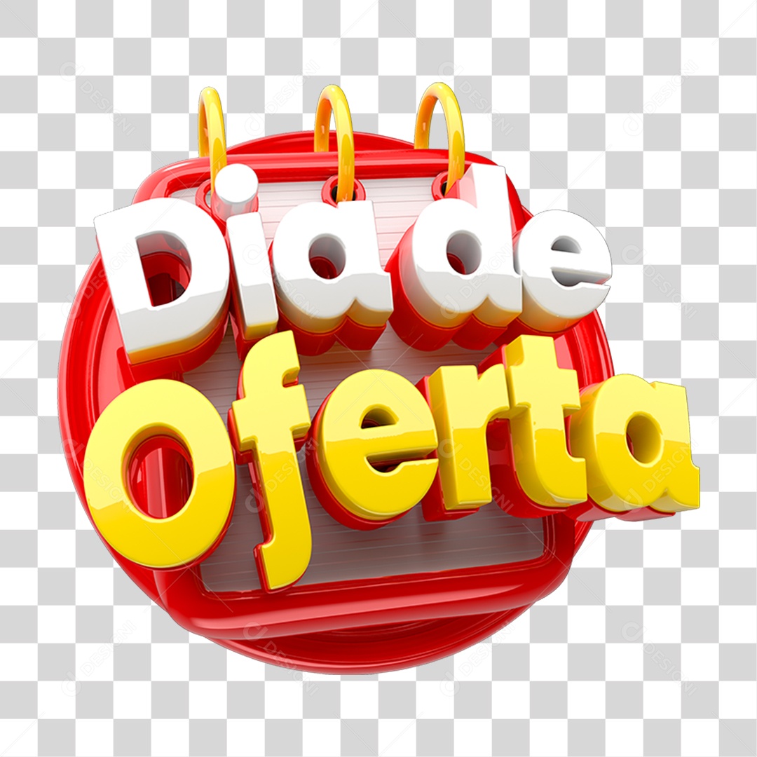 Selo 3D Dia de Oferta PNG Transparente