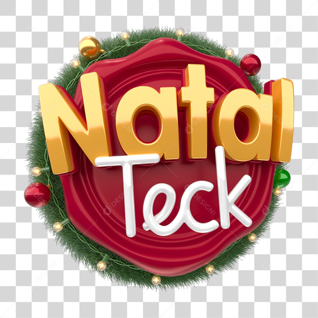 Selo 3D Natal Teck PNG Transparente