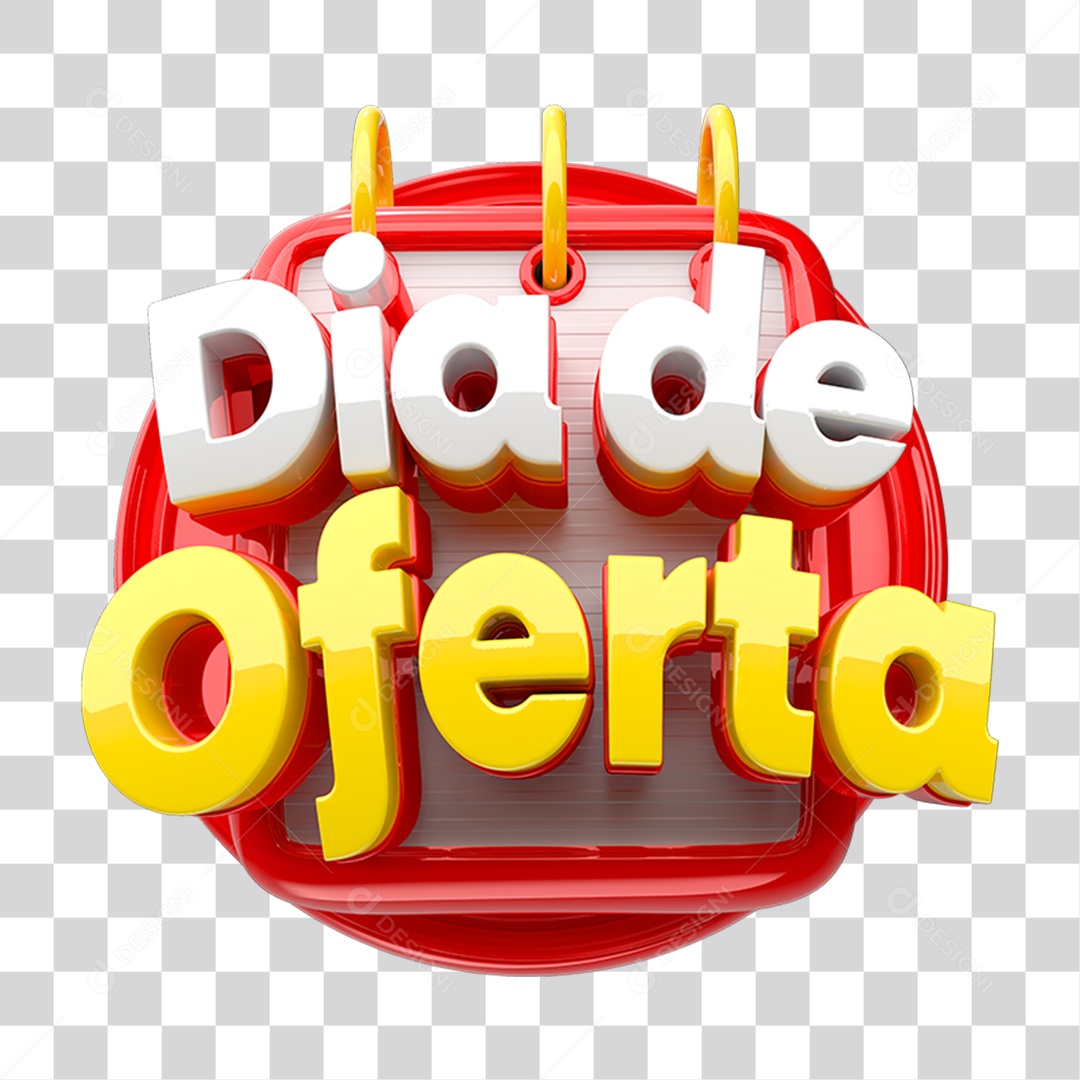 Selo 3D Dia de Oferta PNG Transparente