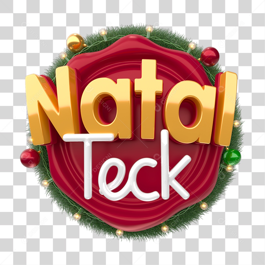 Selo 3D Natal Teck PNG Transparente