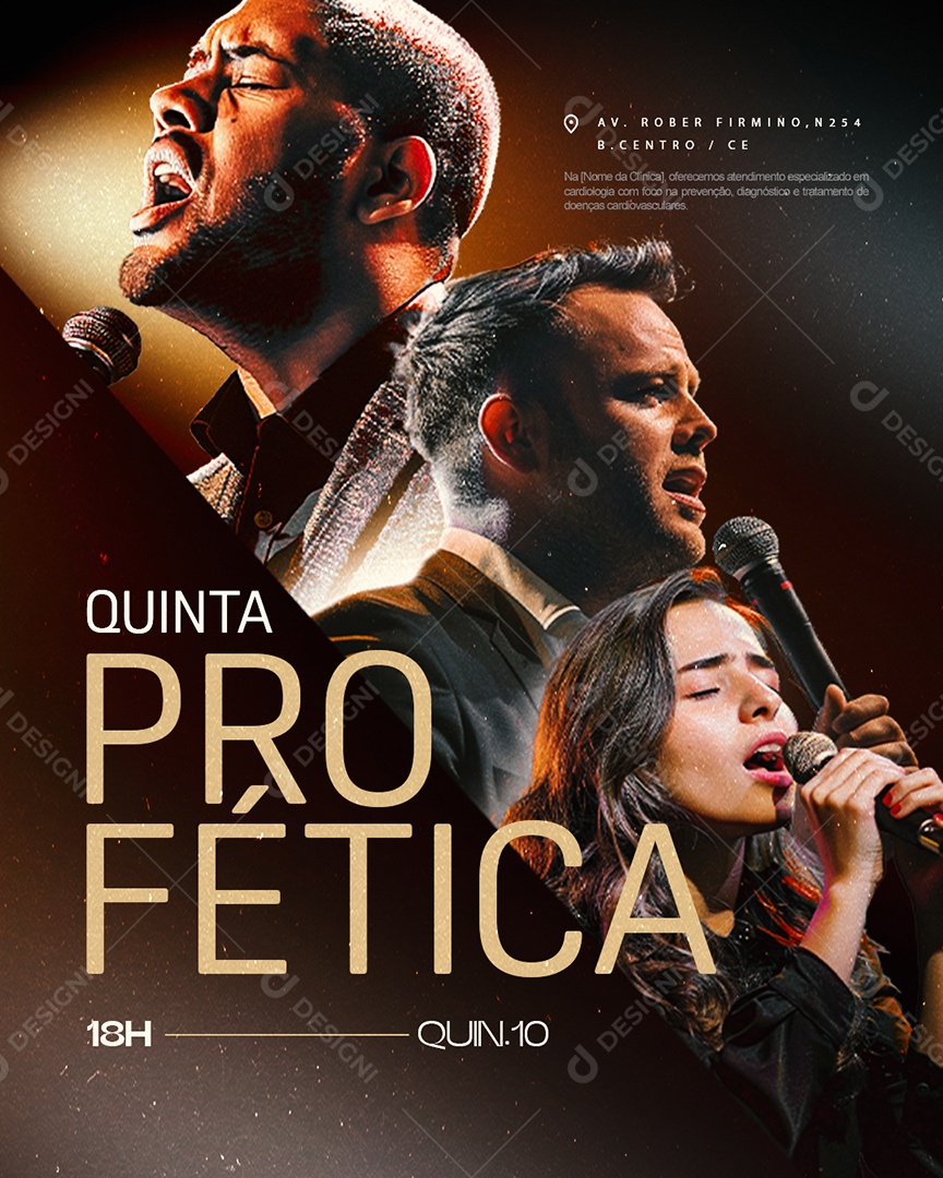 Flyer Gospel Quinta Profética Social Media PSD Editável