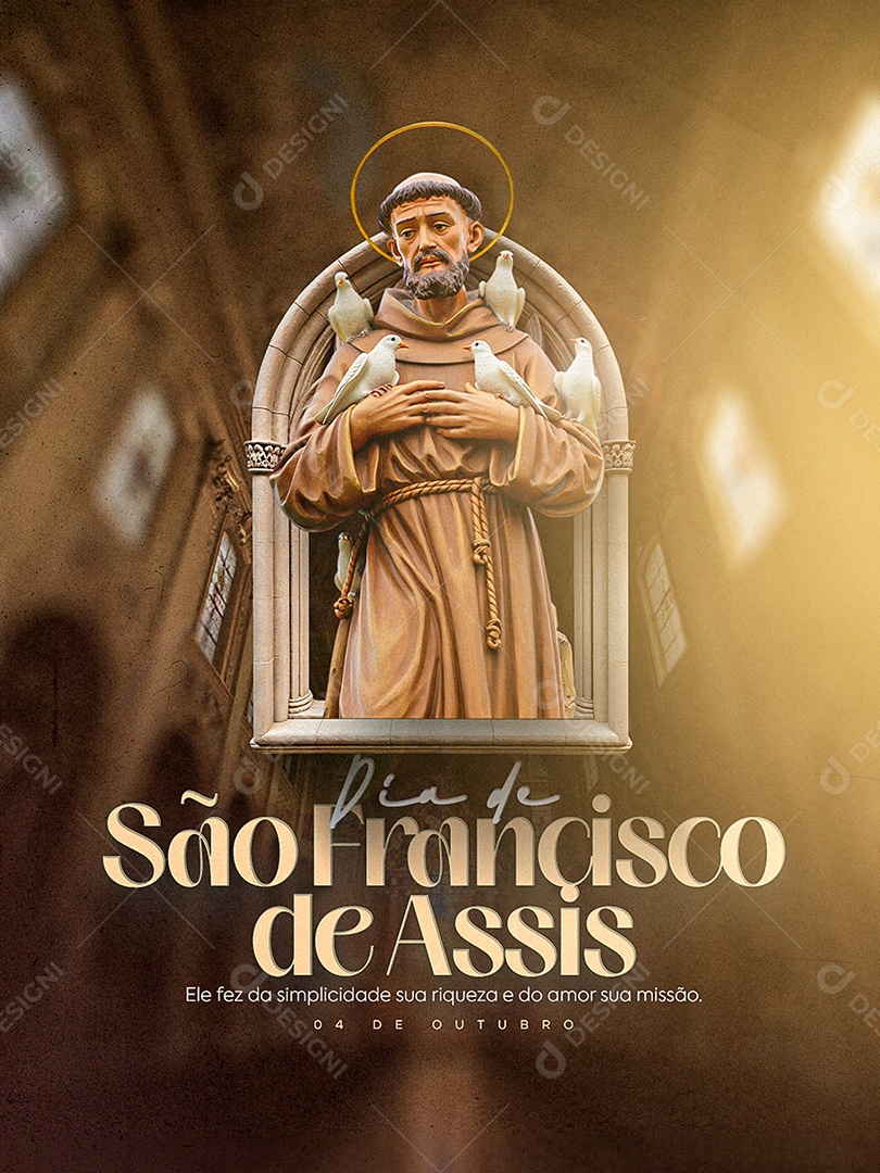 Dia de São Francisco de Assis 04 de Outubro Social Media PSD Editável