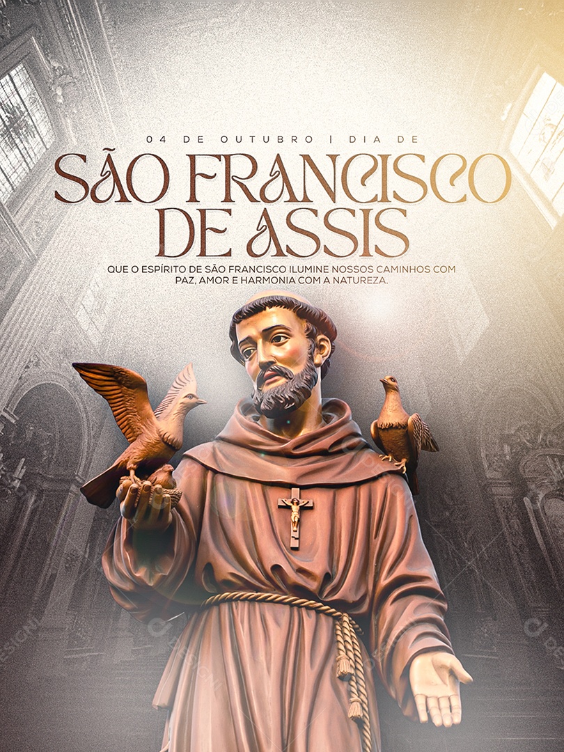 Dia de São Francisco de Assis 04 de Outubro Social Media PSD Editável
