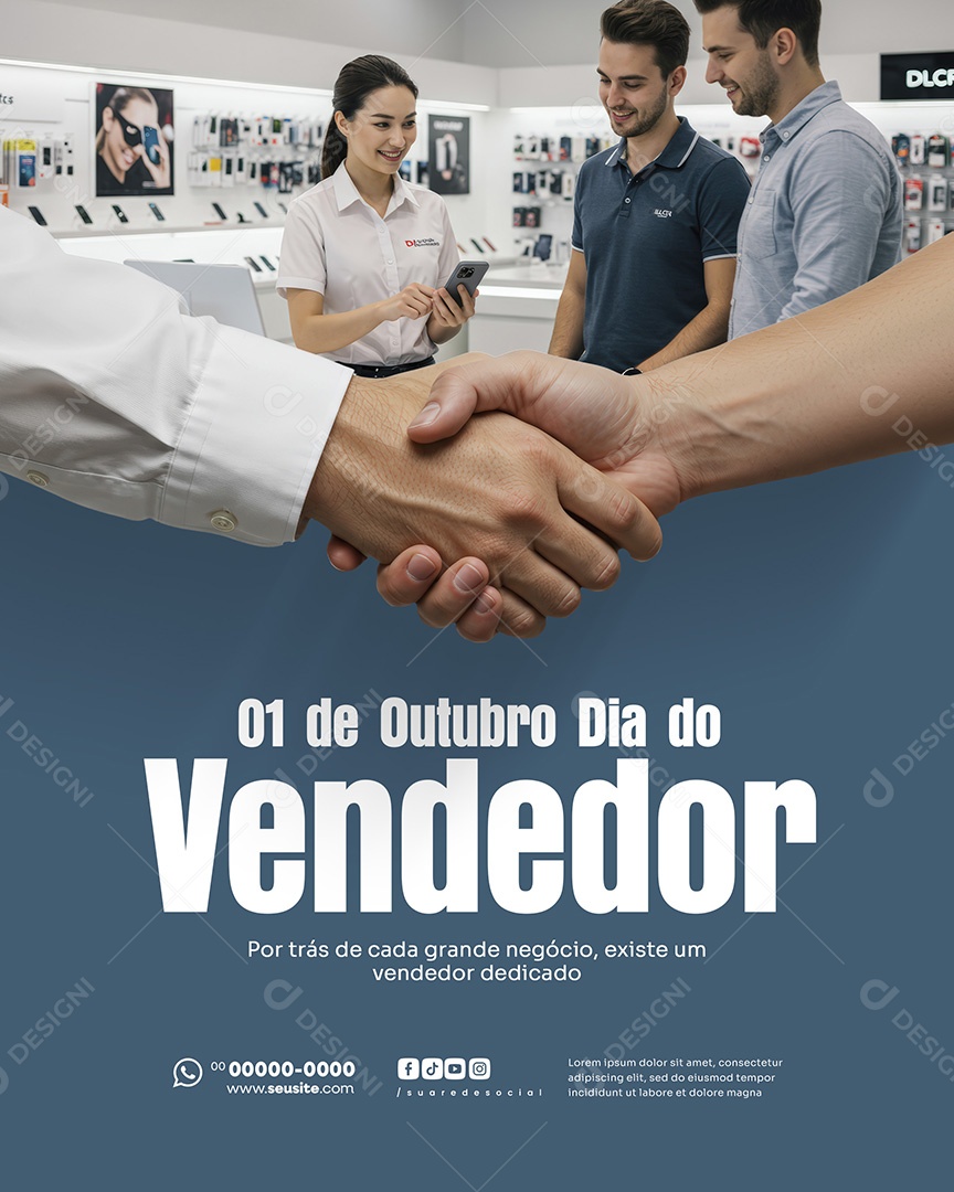 Dia Do Vendedor 01 de Outubro Social  Media PSD Editável