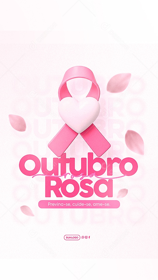 Story Outubro Rosa Mês de Prevenção Social Media PSD Editável