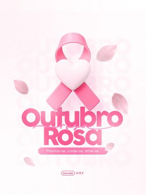 Outubro Rosa Mês de Prevenção Social Media PSD Editável