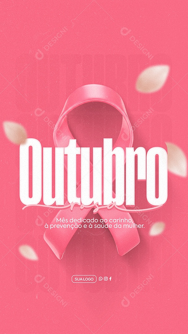 Story Outubro Rosa Mês de Prevenção Social Media PSD Editável