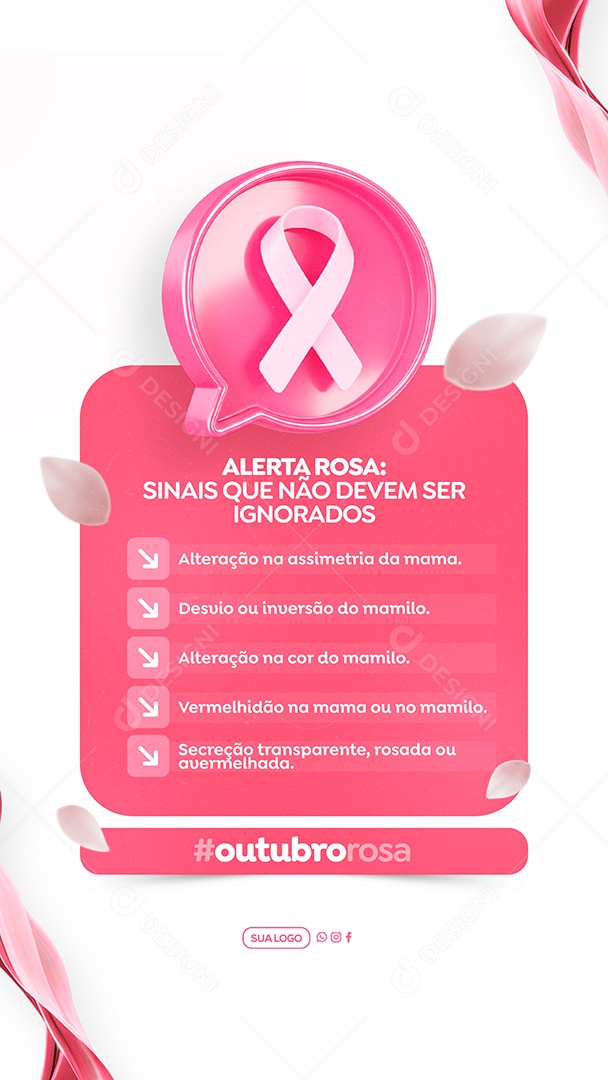 Story Outubro Rosa Mês de Prevenção Social Media PSD Editável