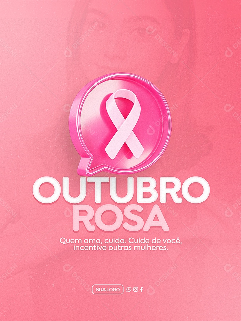 Outubro Rosa Mês de Prevenção Social Media PSD Editável