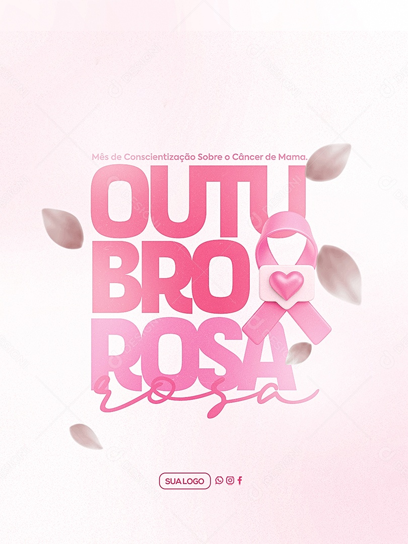 Outubro Rosa Mês de Prevenção Social Media PSD Editável