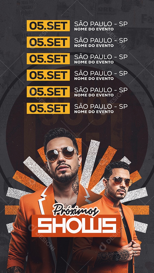 Feed Flyer Próximos Shows 05 de Set Social Media PSD Editável
