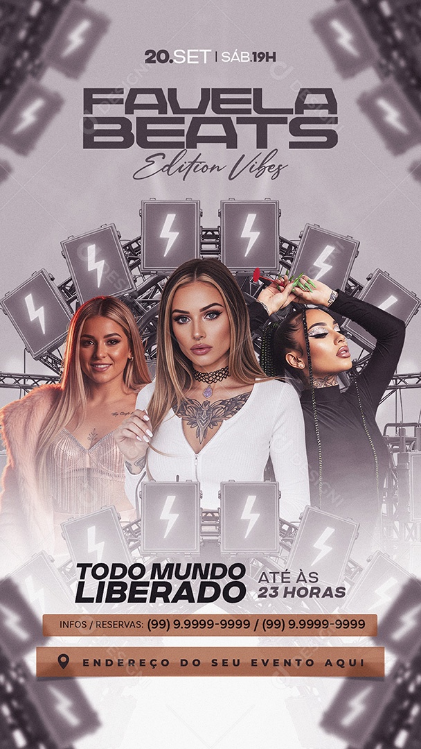 Flyer Favela Beats Edition Vibes Story Social Media PSD Editável