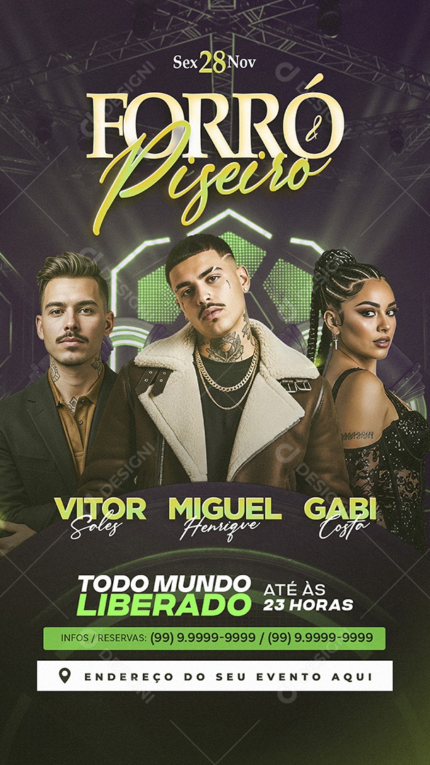 Flyer Forró & Piseiro Story Social Media PSD Editável