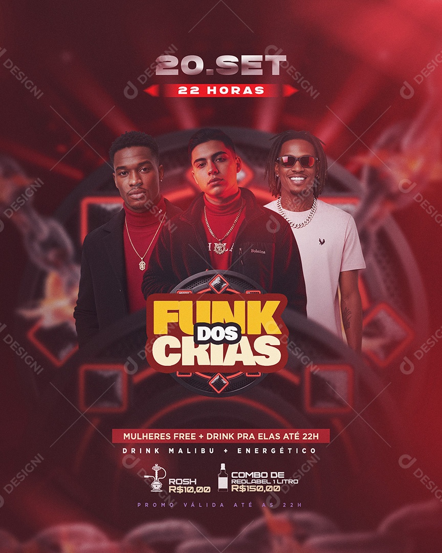 Flyer Funk dos Crias Feed Social Media PSD Editável