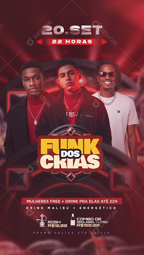 Flyer Funk dos Crias Story Social Media PSD Editável