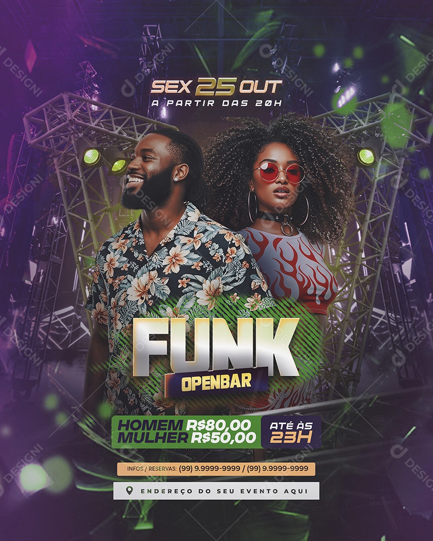 Flyer Funk Openbar Feed Social Media PSD Editável