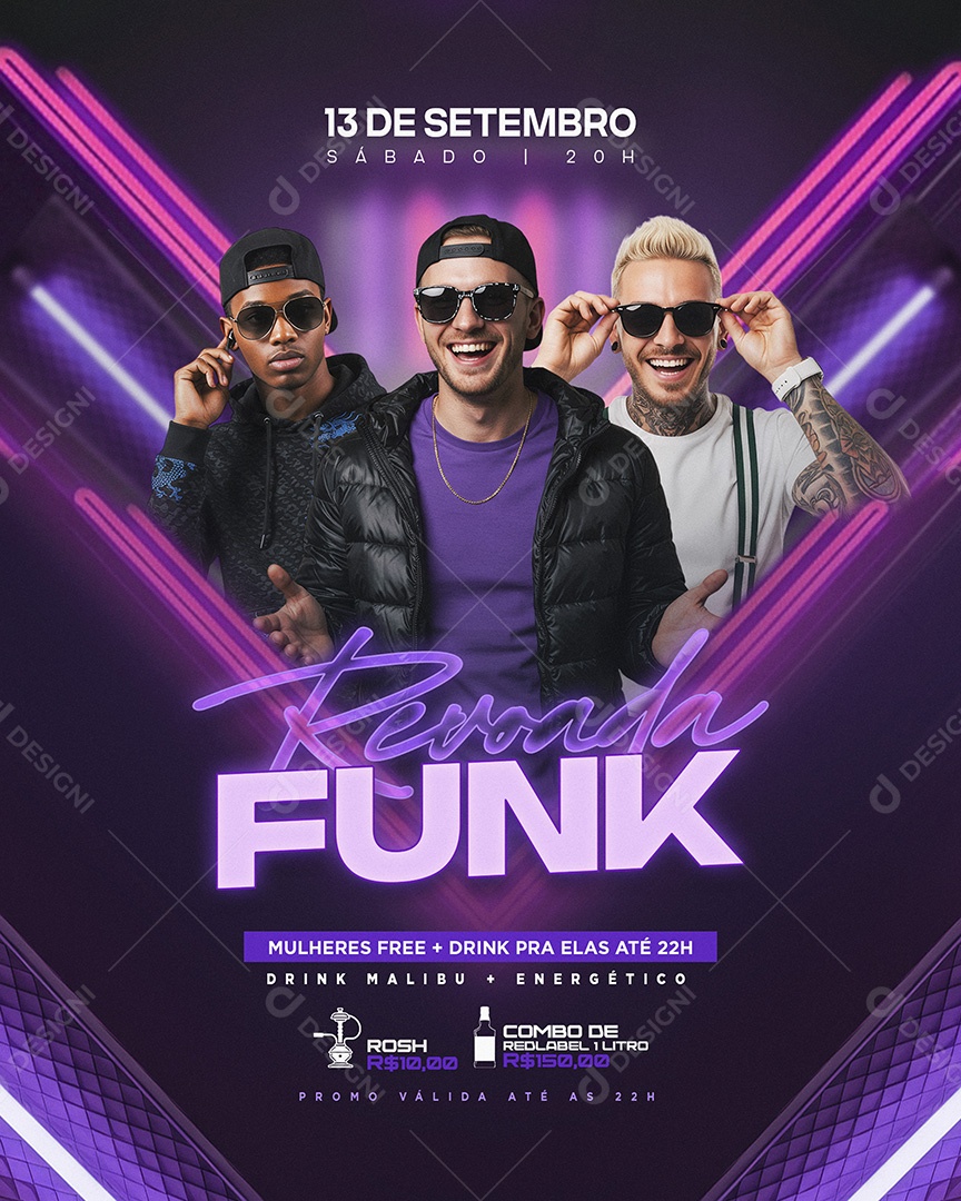 Flyer Revoada Funk Feed Social Media PSD Editável