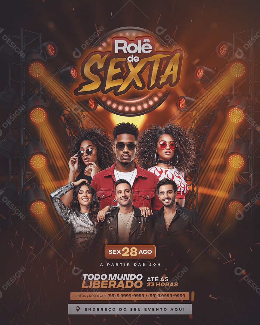 Flyer Role de Sexta Feed Social Media PSD Editável