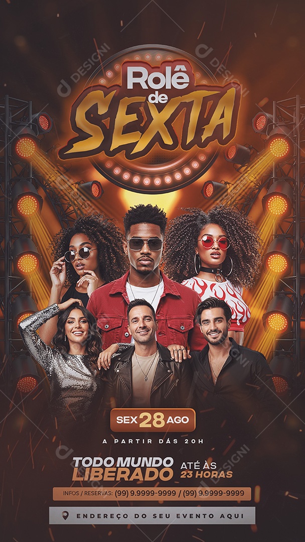 Flyer Role de Sexta Story Social Media PSD Editável
