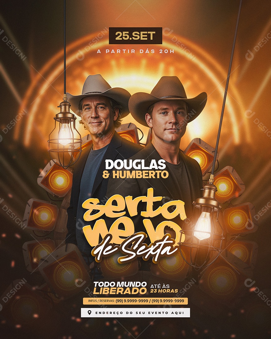 Flyer Sertanejo de Sexta Feed Social Media PSD Editável