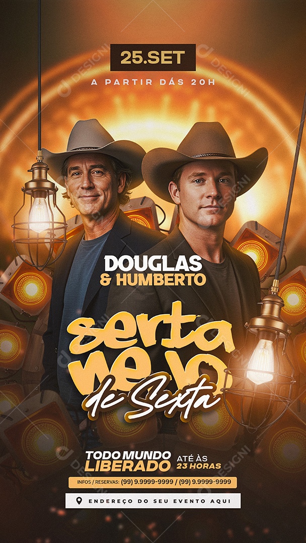 Flyer Sertanejo de Sexta Story Social Media PSD Editável