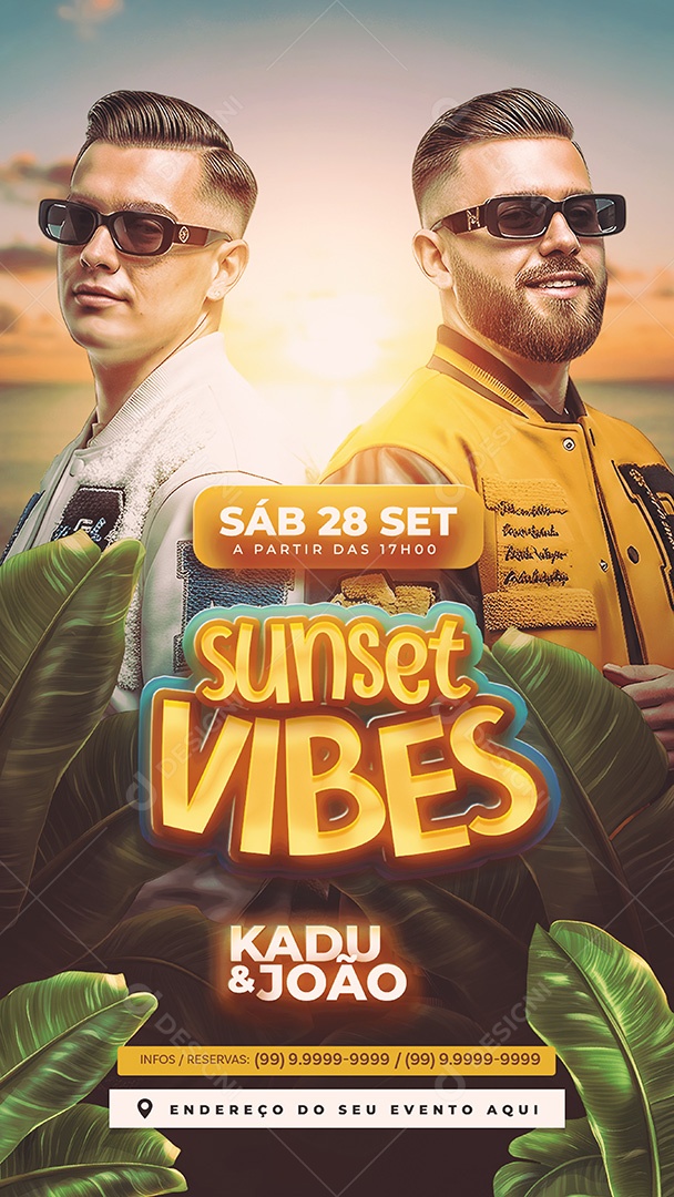 Flyer Sunset Vibes Story Social Media PSD Editável