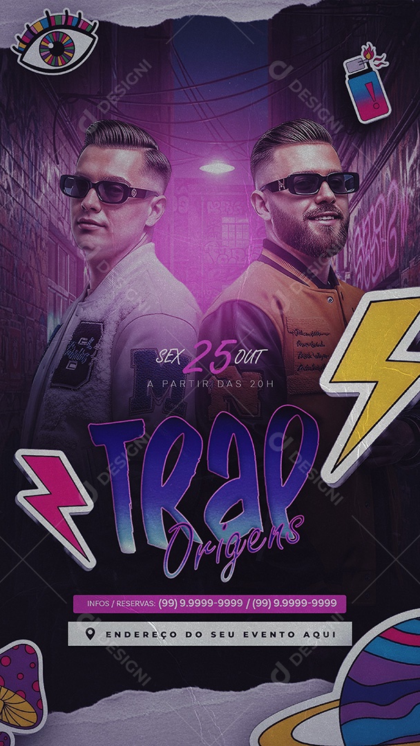 Flyer Trap Origens Story Social Media PSD Editável