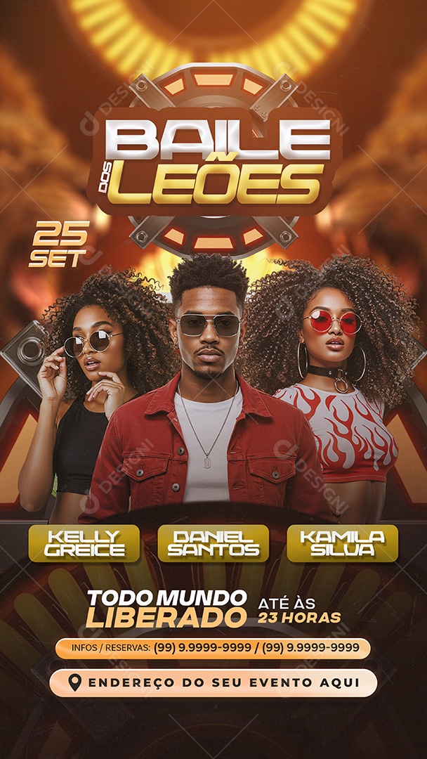 Story Flyer Baile dos Leões Social Media PSD Editável