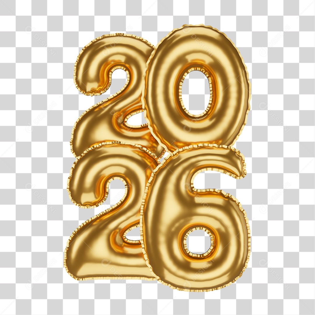 Balões de 2026 PNG Transparente