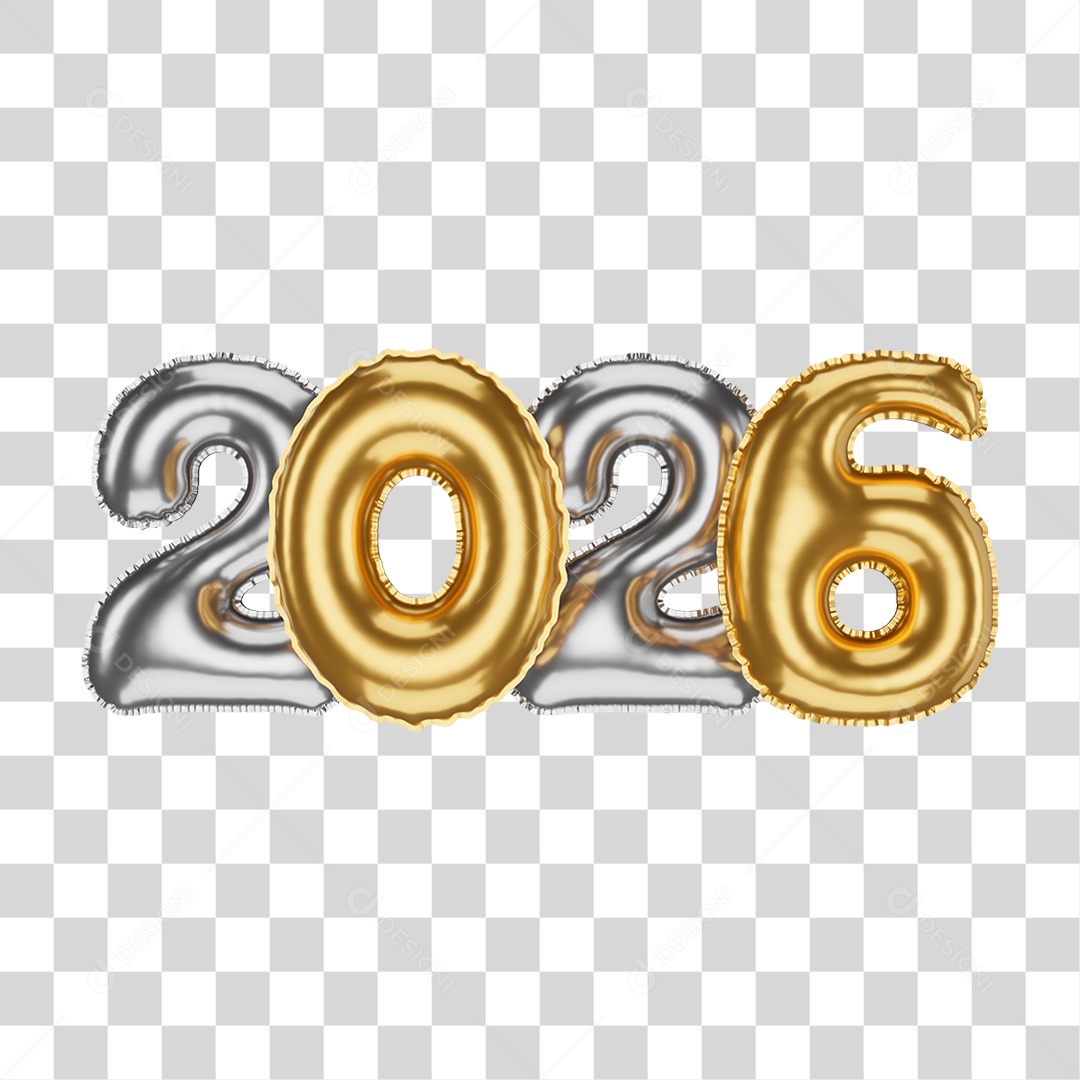 Balões de 2026 PNG Transparente