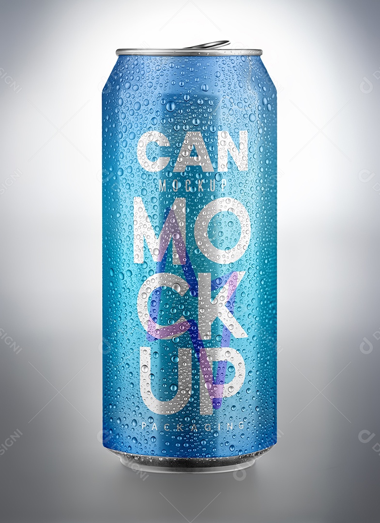 Lata de Metal Mockup PSD Editável