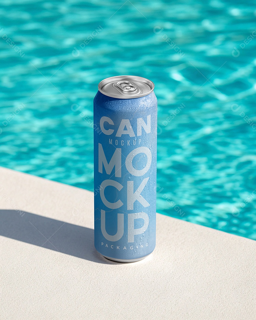 Lata de Metal Mockup PSD Editável