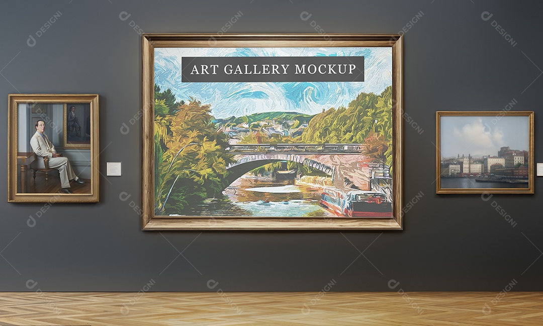 Mockup Galeria de Arte PSD Editável