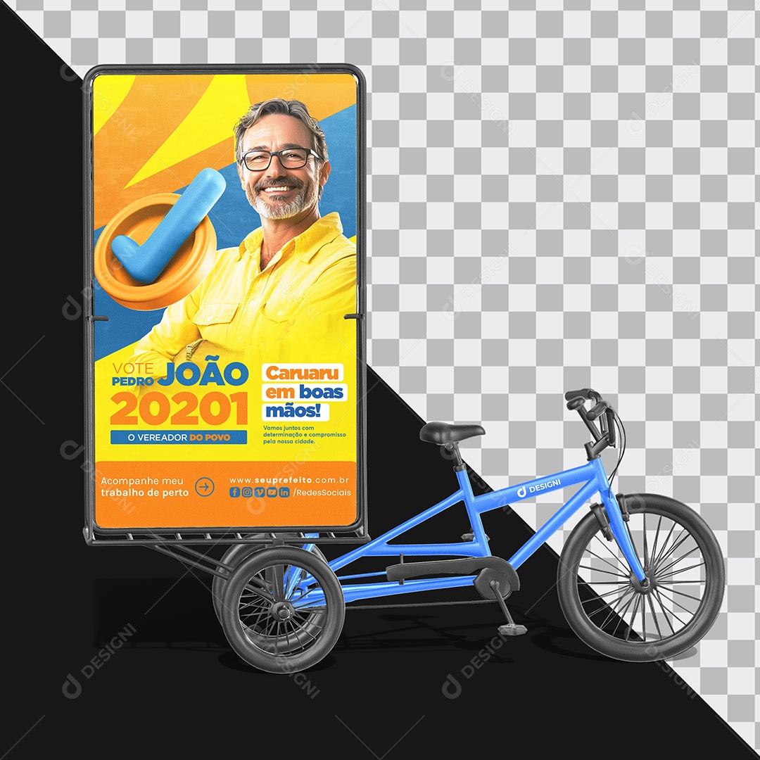Mockup Bikedoor Outdoor de Bicicleta Divulgação Política PSD Editável