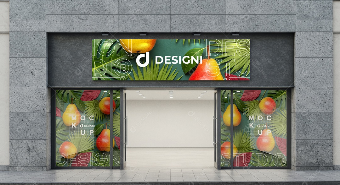 Mockup Fachada de Loja PSD Editável