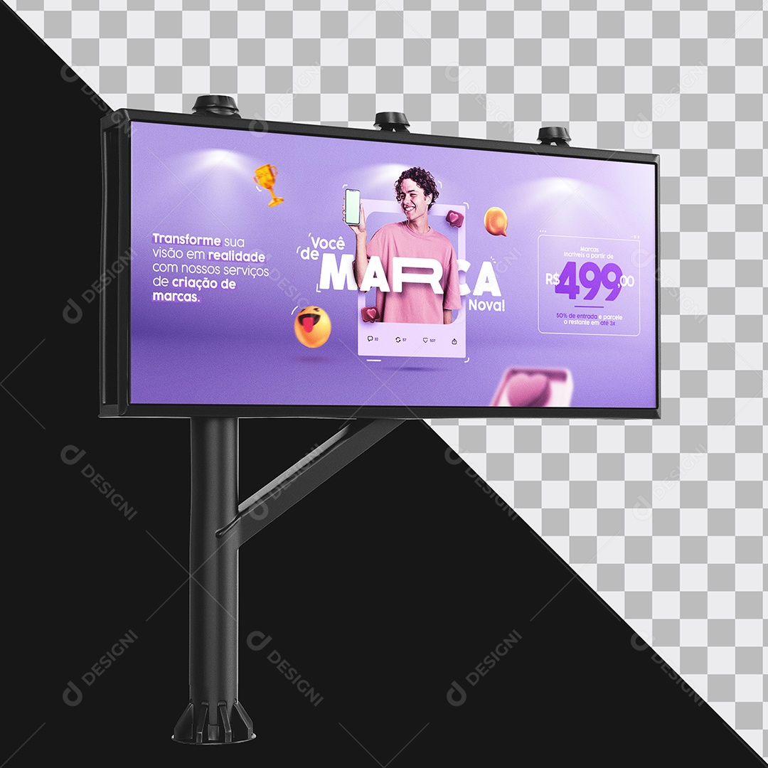 Mockup Outdoor Apoio Lateral PSD Editável