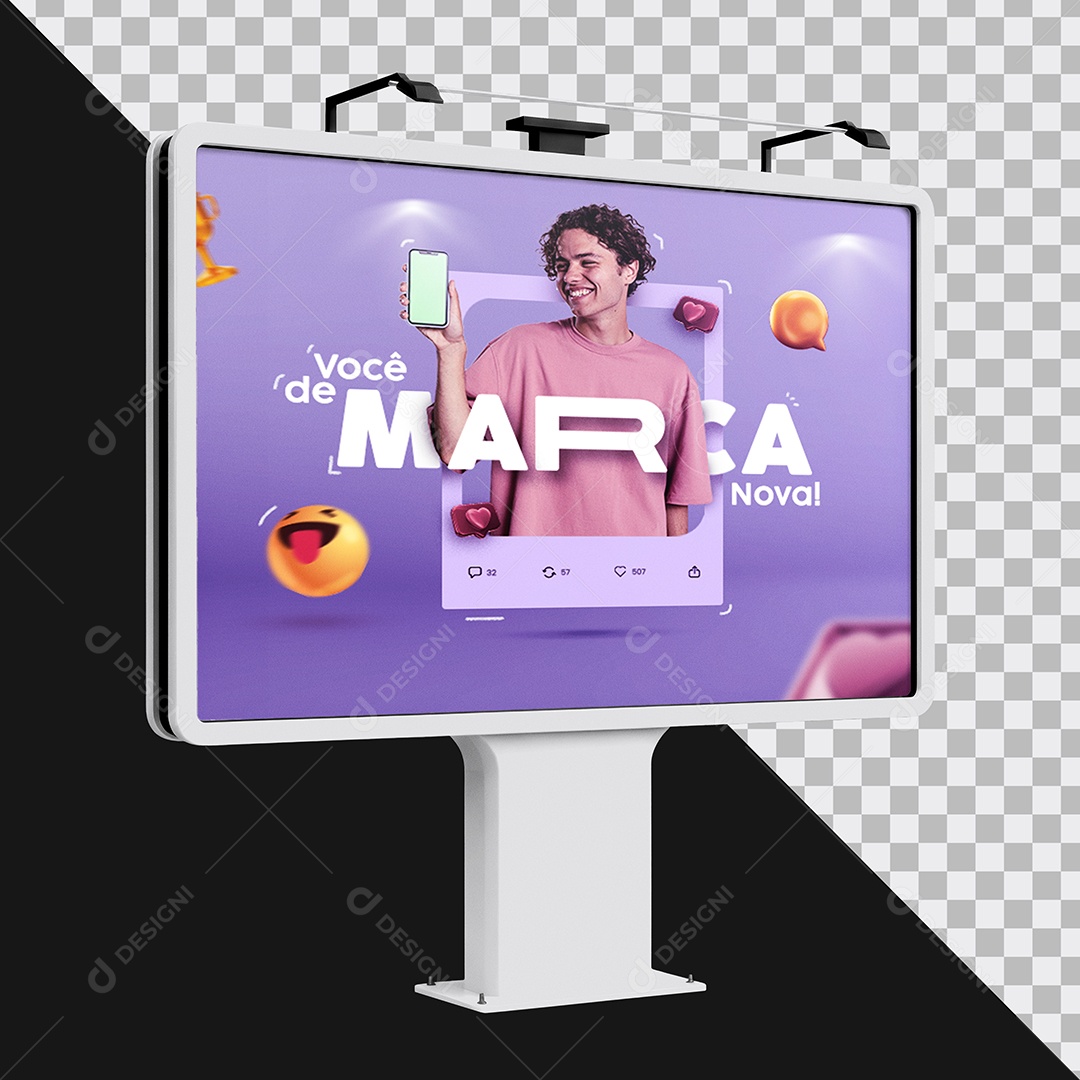 Mockup Outdoor de Rua Frontlight PSD Editável