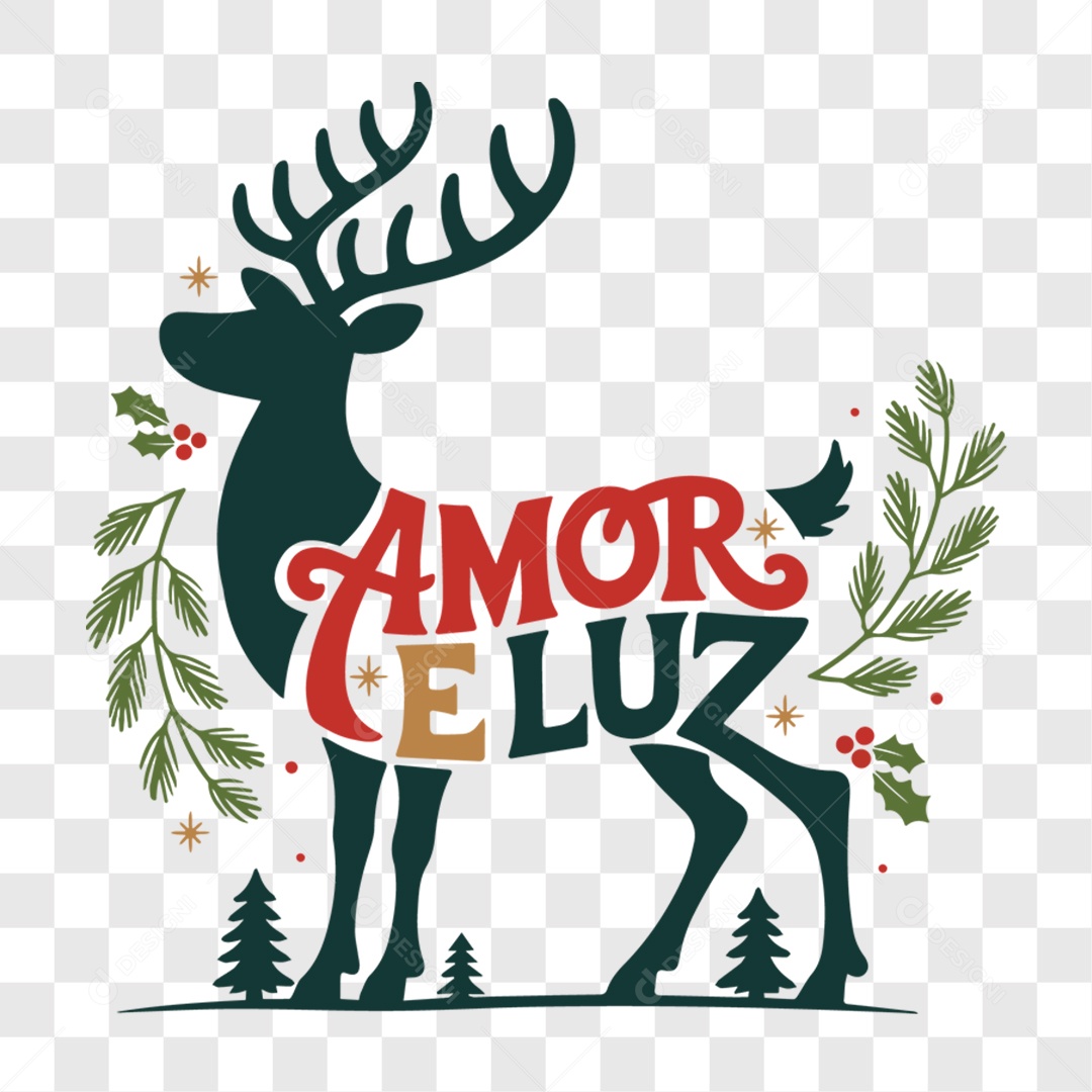 Lettering Amor e Luz EPS + PNG