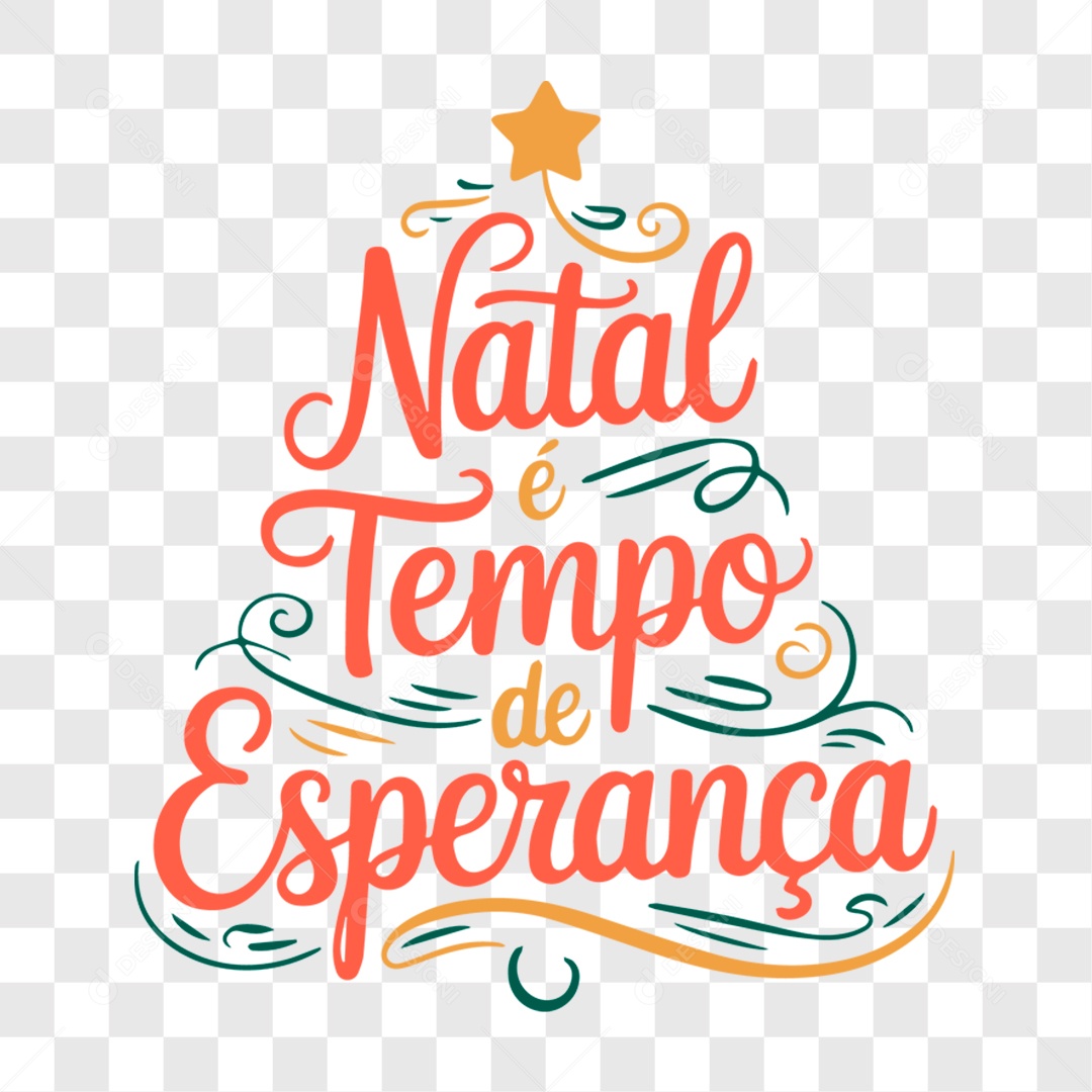 Lettering Natal é Tempo de Esperança EPS + PNG
