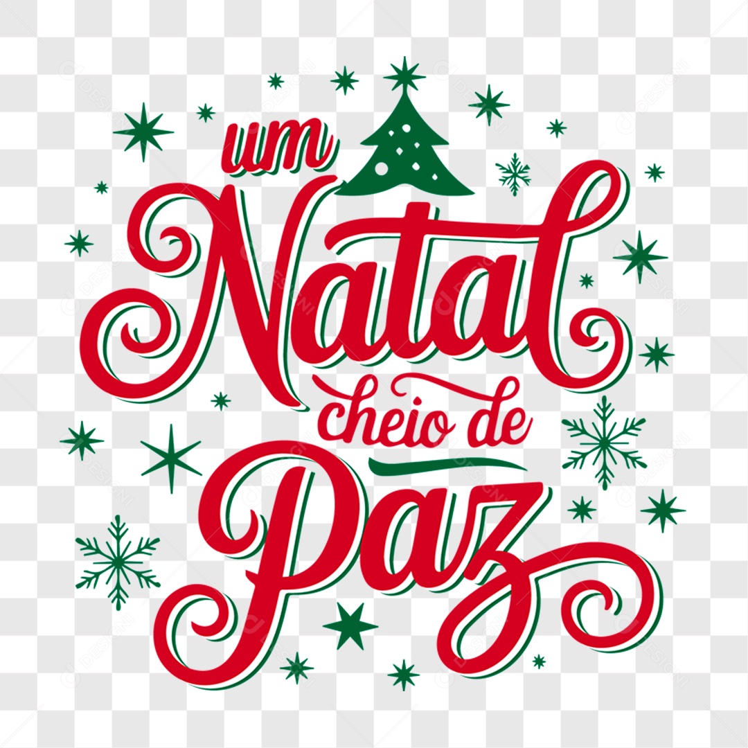 Lettering Um Natal Cheio de Paz EPS + PNG