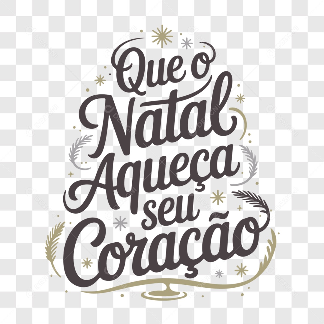 Lettering Que o Natal Aqueça Seu Coração EPS + PNG