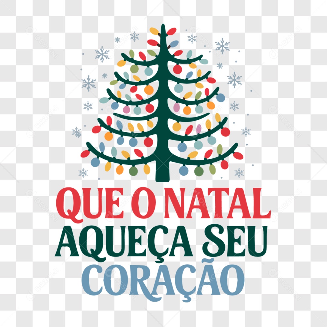 Lettering Que o Natal Aqueça Seu Coração EPS + PNG
